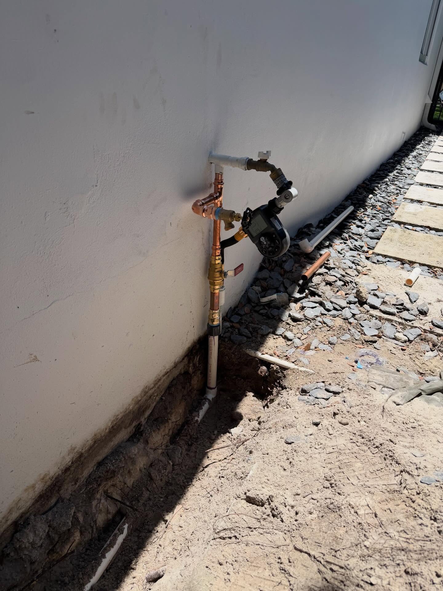 Copper water service and backflow